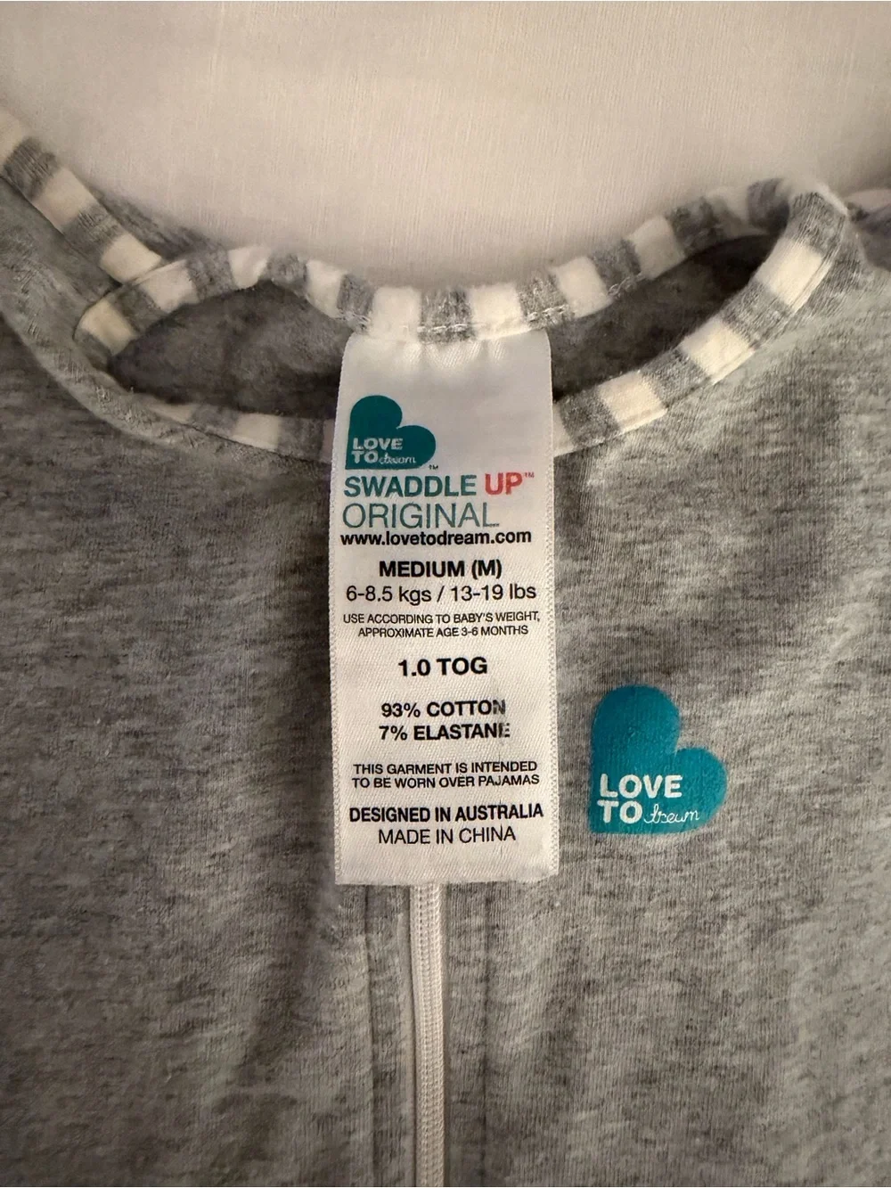 Love to Dream Blue and Grey Baby Swaddle Up
